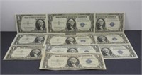 (10) 1935G Silver Certificate $1 Notes - About