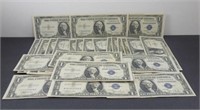 Group of 25 $1 Silver Certificates 1935C Series