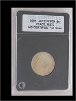 2004 JEFFERSON 5 CENT MS 70 INB CERTIFIED FULL