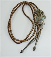 Southwest Native Bolo Tie with Turquoise Stones