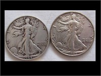 1942 & 1944 WALKING LIBERTY 1/2 DOLLARS