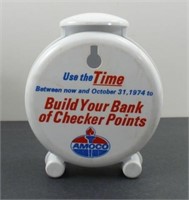Amoco Gasoline Alarm Clock "Time to Save" Bank -