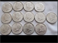 13 1964  KENNEDY 1/2 DOLLARS