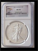 2013 MS 70 FIRST RELEASE SILVER EAGLE