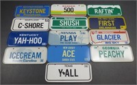 13 Miniature Bicycle License Plates - Post Cereal