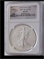 2014 MS 70 FIRST RELEASE SILVER EAGLE