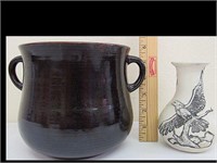 LOT WITH EAGLE VASE AND U.S.A. BEAN POT WITH