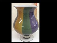 COLORFUL MURNO GLASS STYLE HAND BLOWN VASE