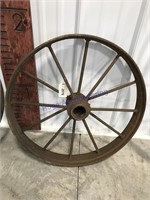 Iron wagon wheel, 22 inches tall