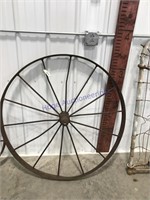 Iron rake wheel, 41 inches tall