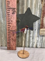 Metal star on stand yard art, 24 inches tall
