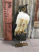 Plastic owl yard art, 21 inches tall