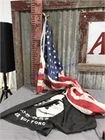 POW-MIA flag w/ American flag