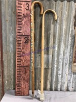 Pair of wood canes, 36 inches long
