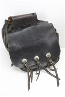 Vintage Black Leather Saddlebag