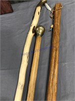 Set of 3 wood walking sticks