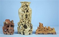 Three Pieces of Carved Soapstone