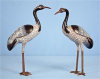 Early 20th Century Chinese Cloisonne Cranes