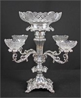 Victorian Silverplate Epergne with Candleholders