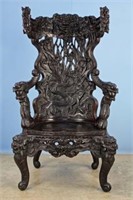 Meiji Period Japanese Dragon Throne Chair