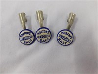 Three Morton's Salt pencil pocket clips