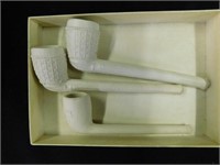 Three white clay pipes, smallest Germany (pre