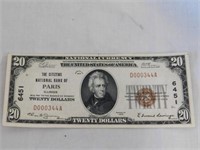 Citizens National Bank of Paris, Illinois $20,