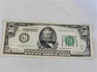 Fifty dollar gold certificate series 1928A