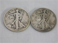 Two Walking Liberty half dollars, 1936 & 1944