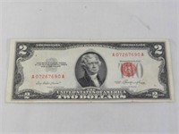 Two dollar red seal bill, 1953 in sleeve