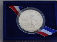 1986 Ellis Island Liberty coin, encased, w/box