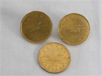 Canadian 1987 & 1990 loon dollars - 2 Canadian