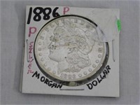 1886P Morgan silver dollar