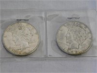 Two Peace silver dollars - 1923S