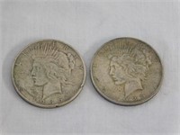 Two Peace silver dollars - 1935P