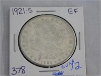 1921S Morgan silver dollar (Gene Waugh graded EF)