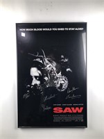 Saw movie poster signed by cast