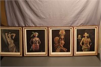 Louis Behan - Set of 4 Nude Polynesian Prints