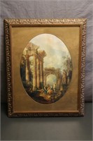 Roman Ruins Colored Framed Print