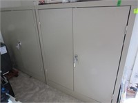 Two Metal Storage Cabinets with Keys: 42" Tall,