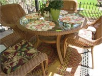 Patio Set: by Hampton Bay, Glass Top Round Table,