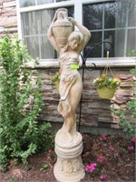 Garden Statue: Woman with Pot, 5'2" Tall,