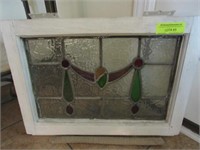 Leaded Stained Glass Window: Center Drape Design,