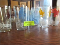 Six Vintage Jelly or Premium Glasses: 1950's Style