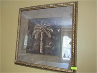 Decorator Print of Palm Tree: Gilt Wood Frame,