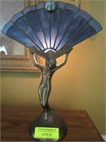 Reproduction Art Nouveau Lamp: Nude Holding Fan