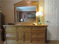 Seven Drawer Contemporary Dresser with Mirror