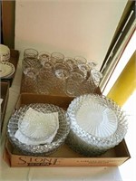 2 boxes glasses, plates and bowls set