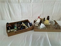 2 boxes stemware, figurines and miscellaneous
