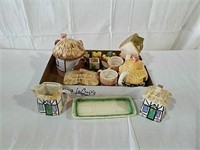 English cottage themed teapots creamers and